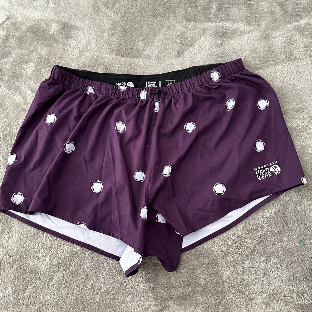 Mountain Hardwear Purple Lined Shorts Women's size LARGE Outdoor Athletic